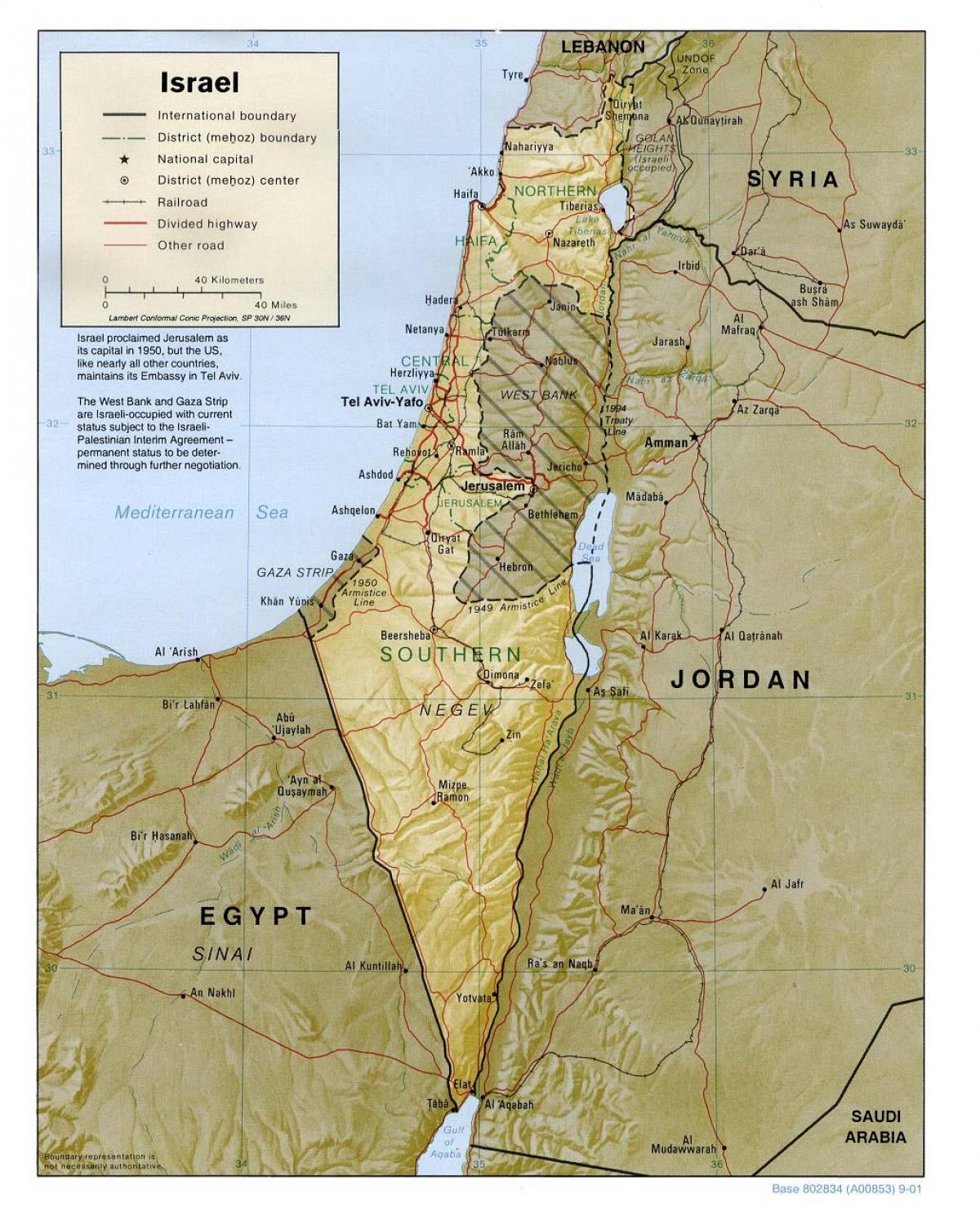 karta Izraela geografija 