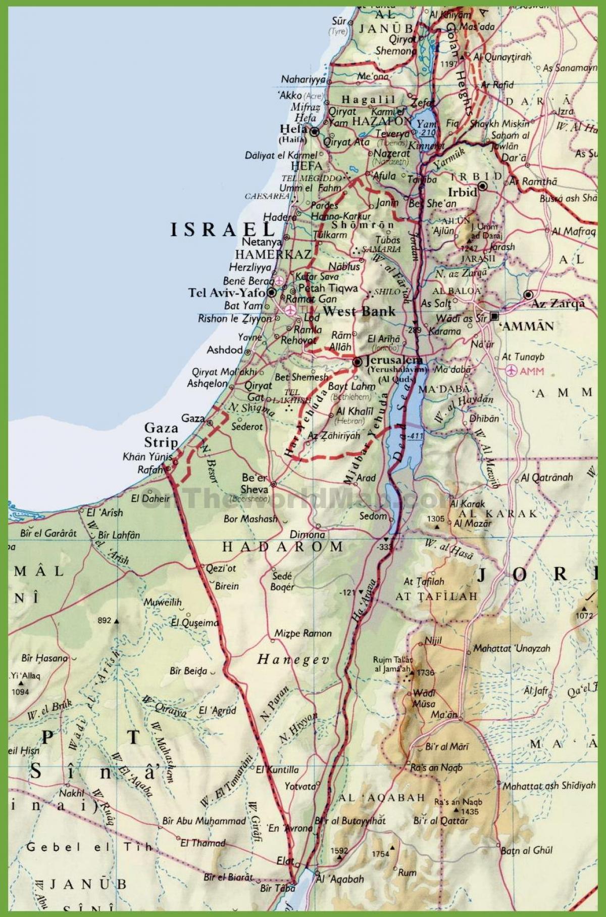Izrael karta gradova 