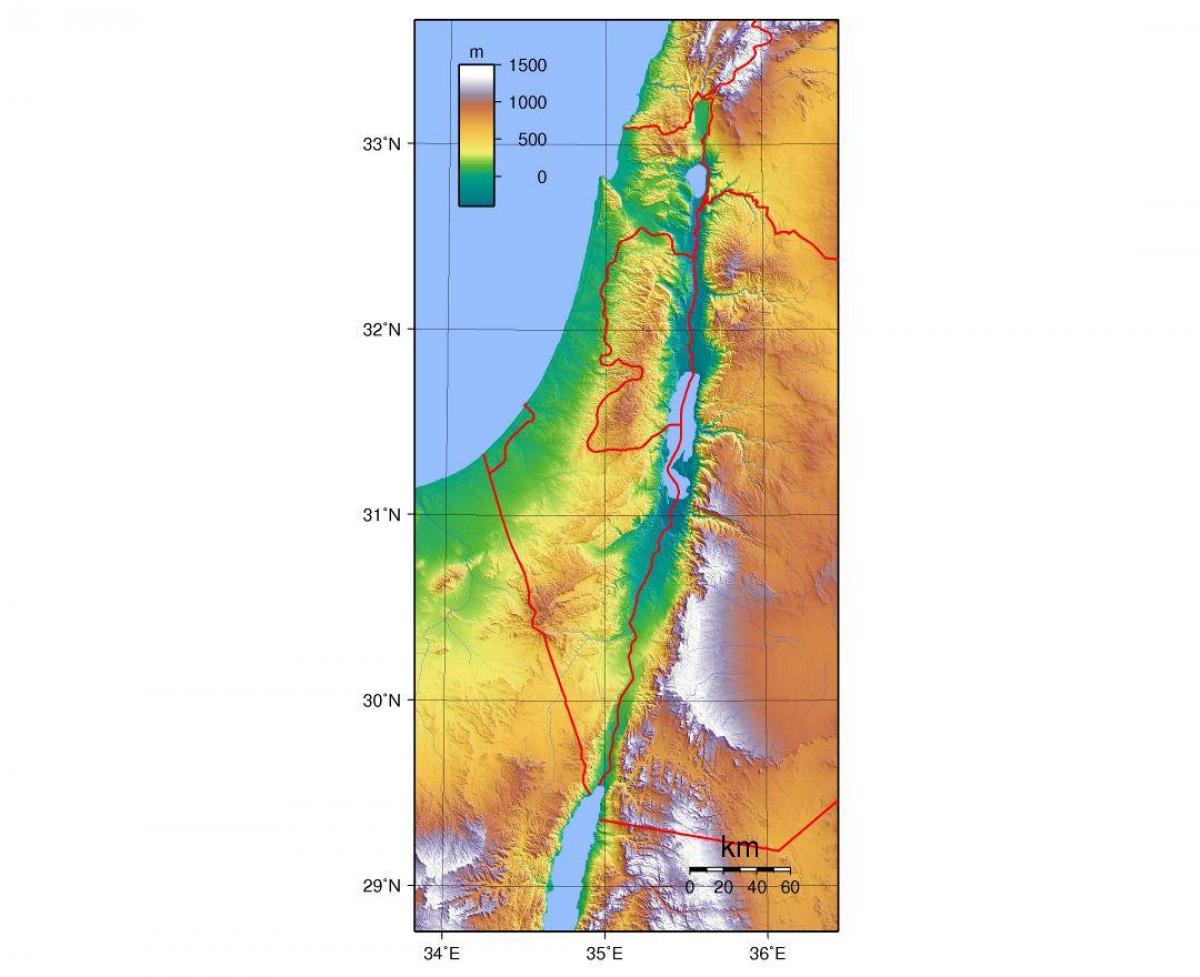 karta Izraela visini
