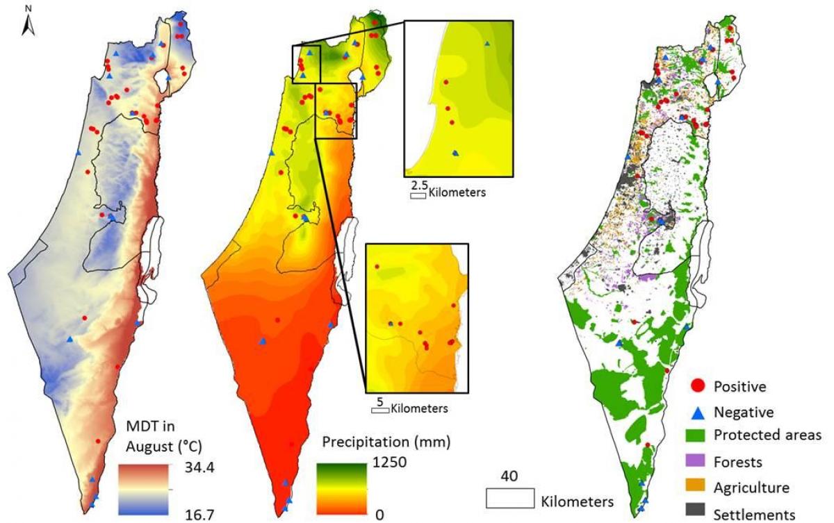karta Izraela klime