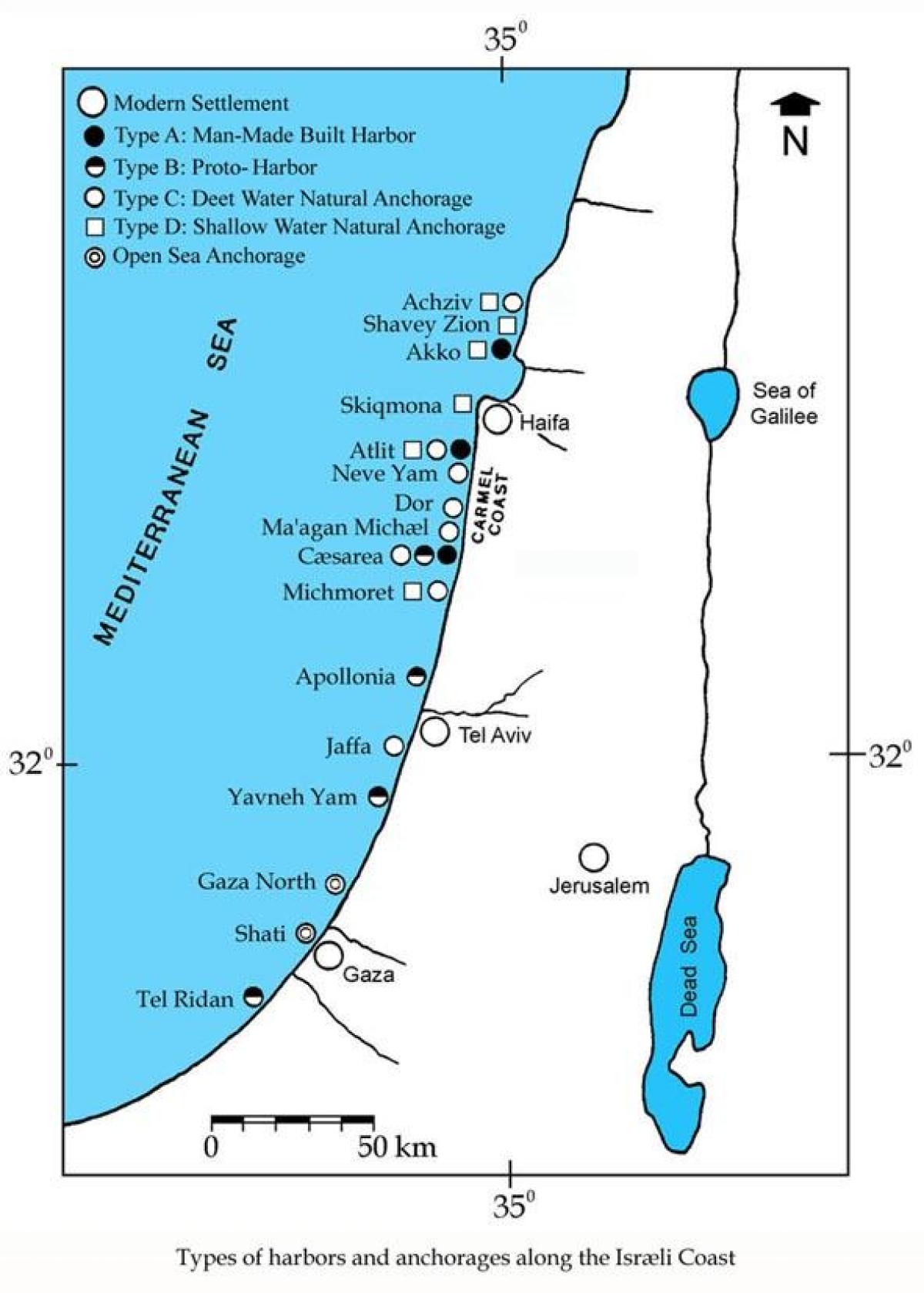 karta Izraela luka
